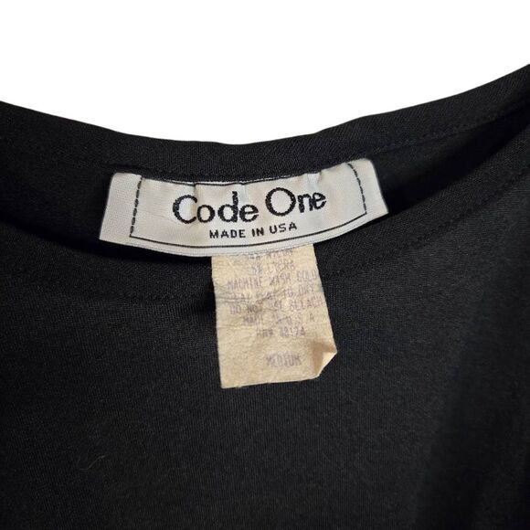 Vintage Code One Made in USA Black Dress Women's Size Medium - Picture 3 of 3